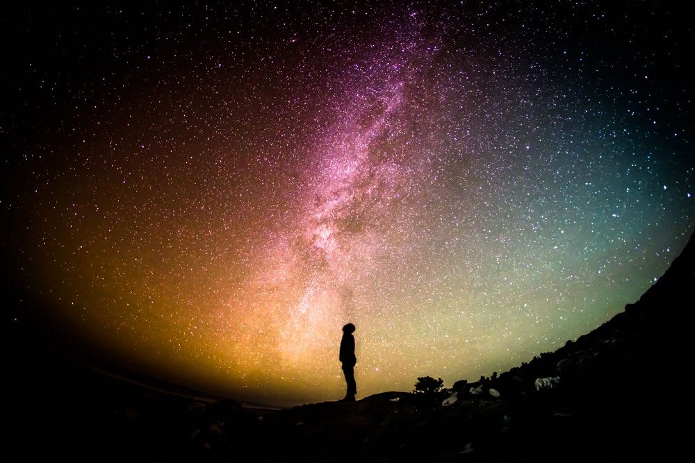 man seeing the universe